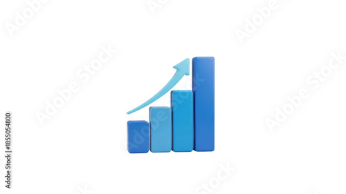 Free Download Growth chart with arrow up 3D render - GFXLoad