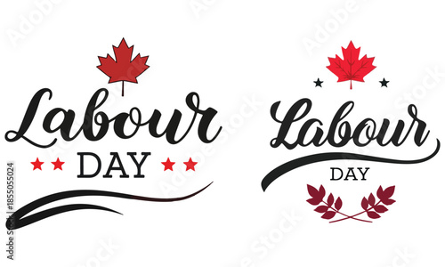 Labour Day Design – Canada Holiday Art, Maple Leaf Illustration & Celebration Graphic .