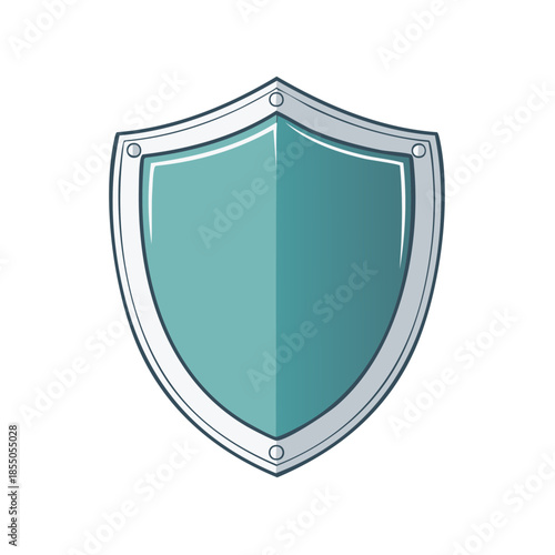 Isolated Shield Icon Teal Security Symbol Protection Element Defense Sign Safeguard Badge