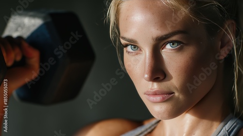 Woman Lifting Dumbbell for Fitness