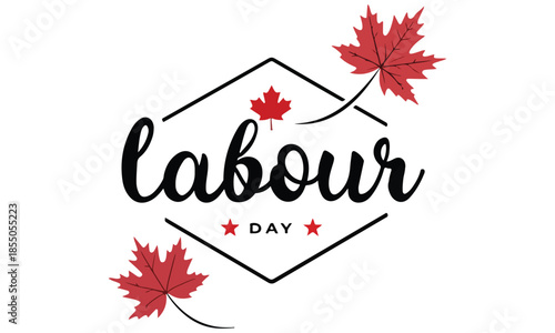 Labour Day Design – Canada Holiday Art, Maple Leaf Illustration & Celebration Graphic .