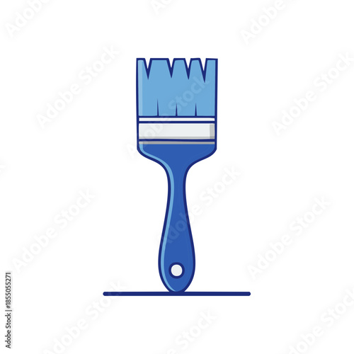 Blue Paintbrush Illustration Design for Painting Projects and Home Improvement