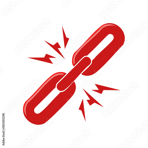 Chain link break icon - broken connection symbol, disconnected element