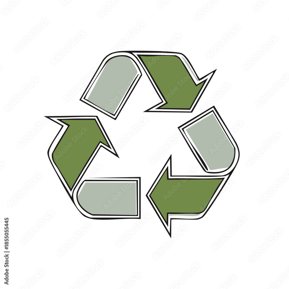 Obraz premium Recycle Symbol Green Illustration with Arrows for Conservation and Sustainability Efforts