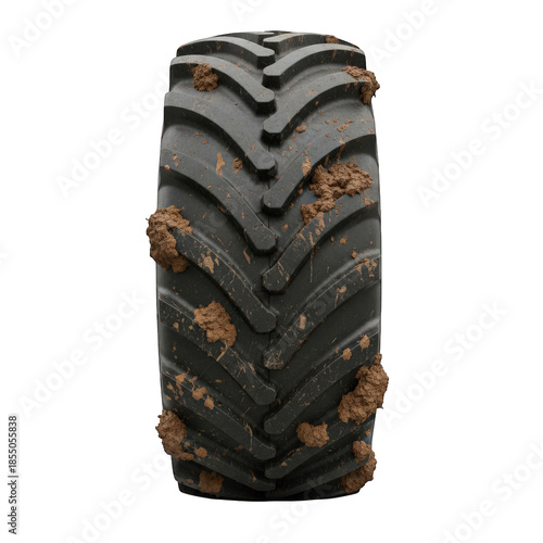 Tractor tire, isolated on transparent background