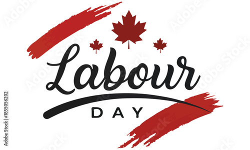 Labour Day Design – Canada Holiday Art, Maple Leaf Illustration & Celebration Graphic .