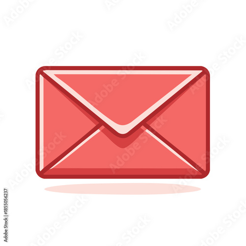 Closed Red Envelope Illustration, Formal Mail, Paper Correspondence, Business Communication