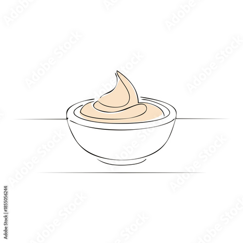 Delicious cream swirl in bowl illustration for food presentation concept