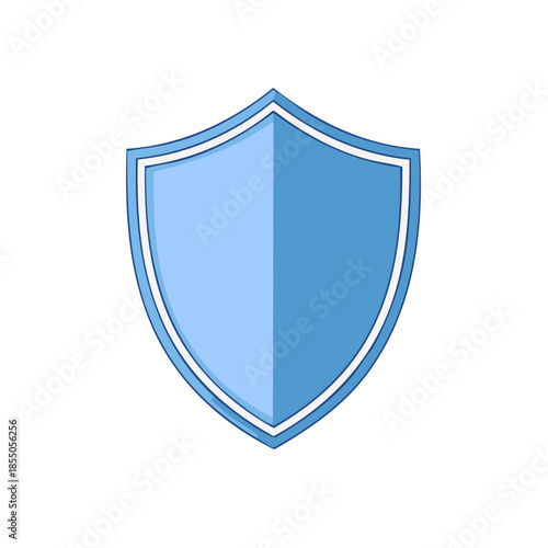 Blue shield with protection frame: security, safety, and defense in digital age