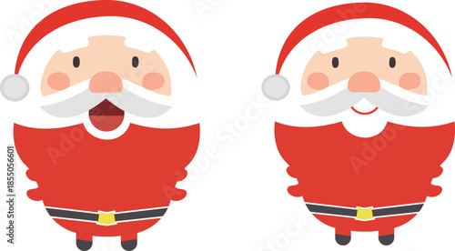Two Vector Santa Claus Festive Christmas Characters - Holiday Season
