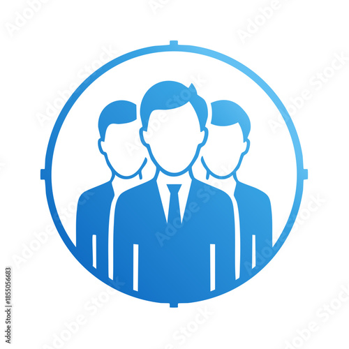 Team Target Icon Leader Business People Group Success Strategy