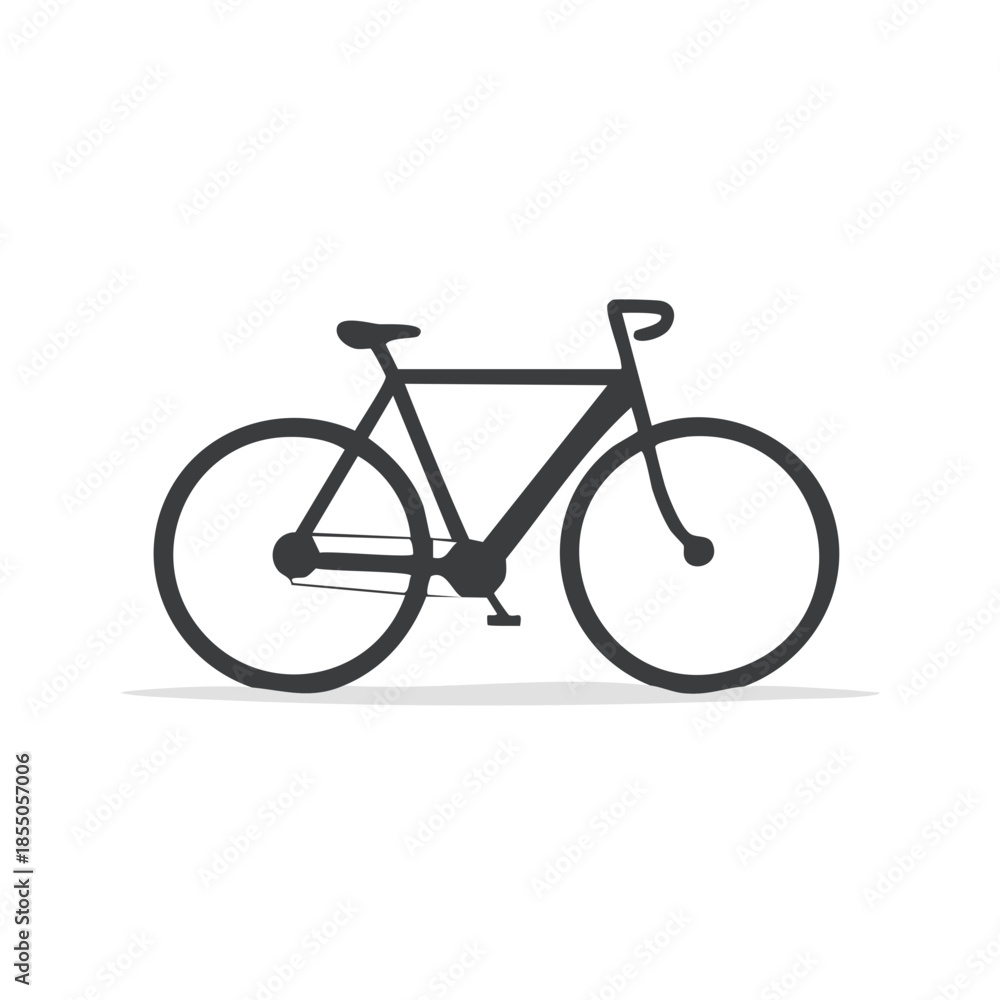 Fototapeta premium Isolated minimalist silhouette of a bicycle, cycling for recreation or transportation, vector illustration.