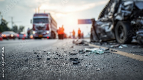 Severe Truck Collision on Wet Highway with Traffic Disruption 