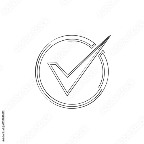 Checkmark icon within a circle, representing acceptance, confirmation, validation and positive endorsement concept
