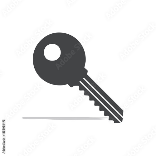 Simple Key Icon: Security, Access, and Unlock Symbol on White
