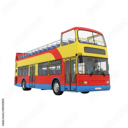Double decker bus illustration isolated on transparent background