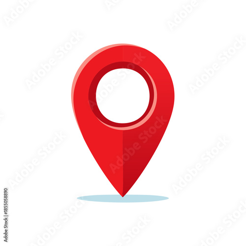 Red Location Pointer Icon for Maps and Navigation Applications