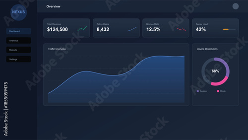 Data Visualization: Captivating Interface: A modern, user-friendly data visualization interface, providing insightful data analytics and interactive exploration.
