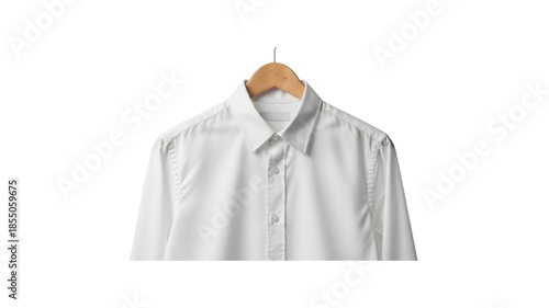 White Shirt on Wood Hanger