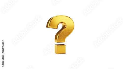 Gold question mark on Transparent Background