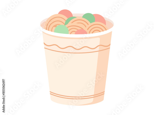 Illustration of a To Go Cup Filled with Food