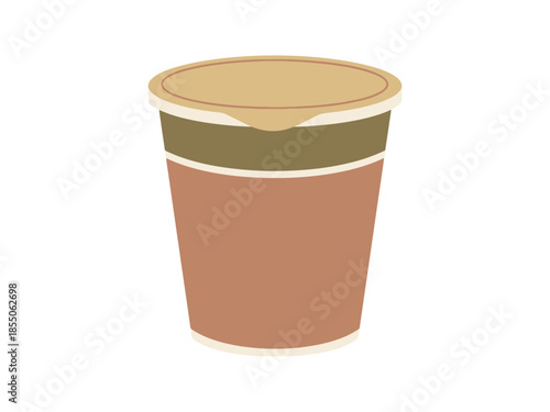 Single serving sealed food container with peel off lid isolated on white background