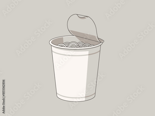 Opened Cup of Instant Noodles