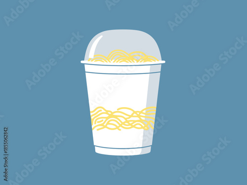 Takeaway Container with Noodles and Clear Lid