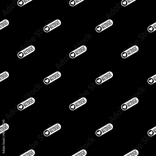 Donate blood seamless pattern isolated on black background