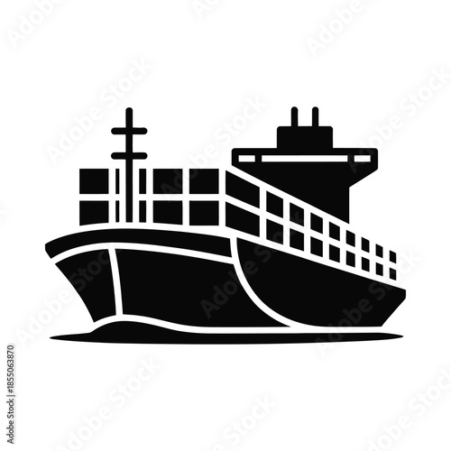 Cargo ship transportation on the sea