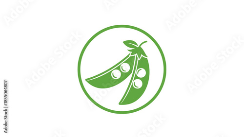 Green Pea Pod Icon - Fresh Vegetable Symbol