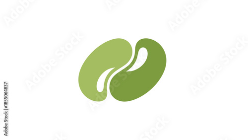 Green Organic Bean Logo Symbol