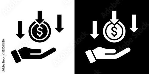 Saving Money Icon Set Vector Collection Isolated In Black And White