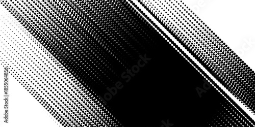 Black and white Halftone Fade Backdrop. Distressed Points Overlay.Abstract broken lines style halftone banner design template. Vector background. Distressed overlay Vector grunge halftone background. 