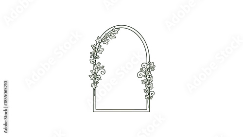 Elegant Archway with Climbing Ivy, Floral Border Design, Garden Entrance