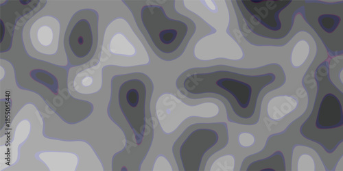 Abstract topographic contour map pattern with varying shades of grey and subtle purple outlines creating a textured, organic, and flowing visual design for backgrounds and digital art applications