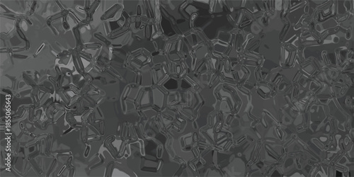 Dark abstract background with a complex, geometric, and crystalline structure in shades of gray, resembling ice formations, molecular patterns, or futuristic technology, offering a sophisticated
