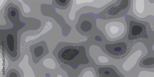 Abstract organic shapes with subtle purple and blue outlines against a grayscale gradient background creating a layered, textured, and visually intriguing abstract pattern for design