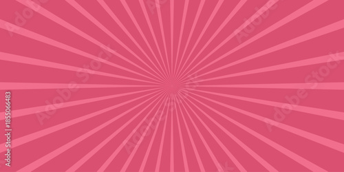 Vibrant Pink Radial Burst Background with Concentric Stripes and Sunburst Effect for Graphic Design and Retro Themes Keywords: pink, background, radial, burst, sunburst, stripes, concentric