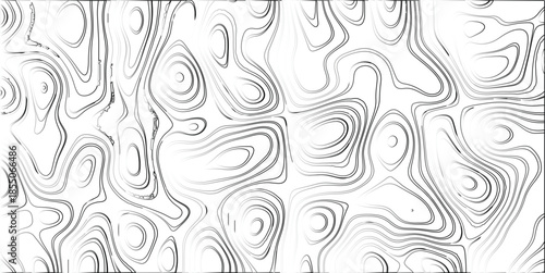 White topographic contour lines pattern with gradient shading on a white background creating a sense of depth and organic flow in an abstract design