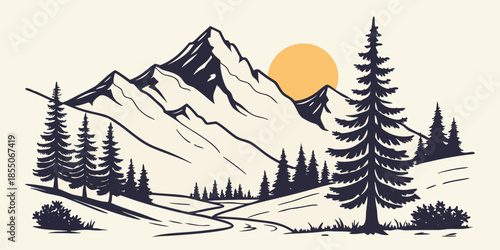 winter landscape with trees