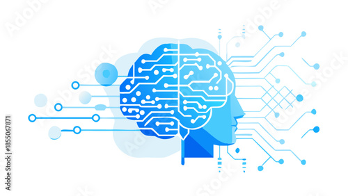 Futuristic vector illustration of a human brain made of connected nodes and lines, symbolizing artificial intelligence, technology growth, and digital innovation.
