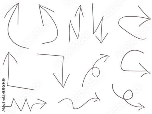 手書きのシンプルな矢印セット