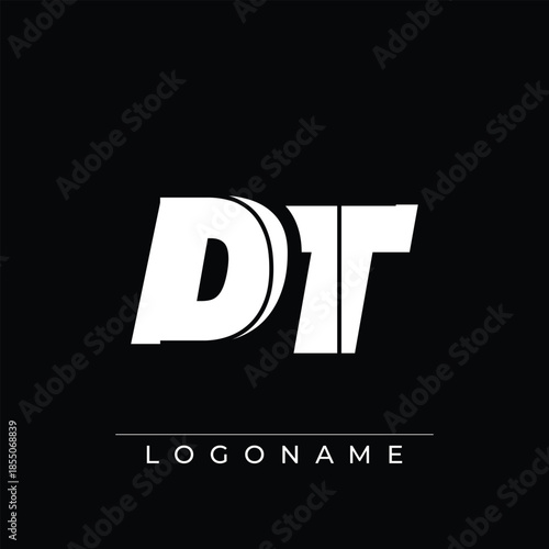 A sophisticated and professional logo design featuring the initials DT in a bold sans serif typeface suitable for various business branding purposes