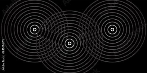 Seamless circular lines pattern radio wave background, radio wave illustration background.