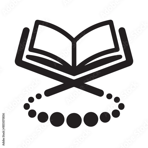 Open holy book with tasbih beads a symbol of faith and devotion