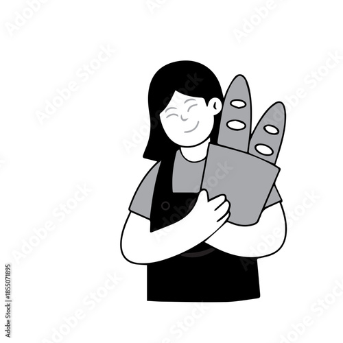 Happy Baker with Bread