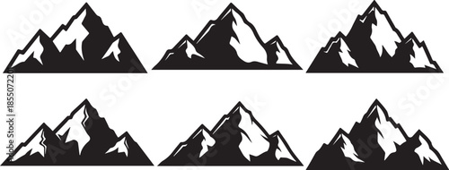Mountain Range Logo Collection

Minimal Alpine Mountain Silhouettes Set

Outdoor Mountain Peak Icons Bundle