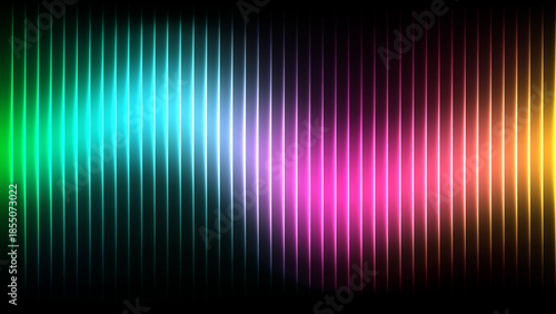 Ripple distortion soft glass texture effect with bright neon glow pink, blue, green gradient flow background. Shining futuristic aesthetic light refractions and subtle digital noise vector art.