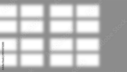 Window shadow overlay effect on wall. Realistic transparent blurred gray shadow of window for stationary mockups, posters, wall art, design presentation. Decorative elements. Vector illustration.